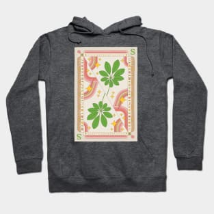 Schefflera Abricola Umbrella Plant Illustration with Playing Card Design for Plant Mom Plant Daddy Hoodie